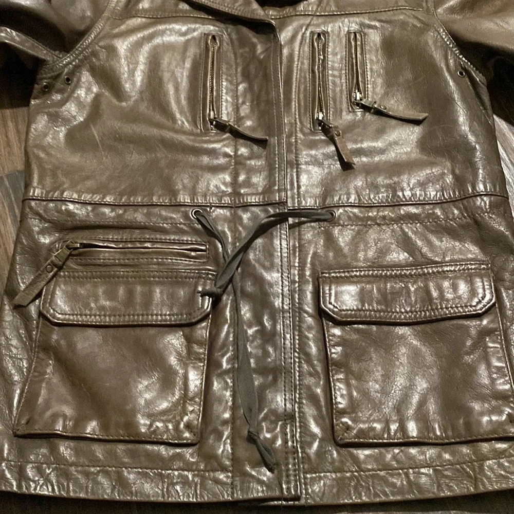 Marc New York by Andrew Marc leather green jacket
